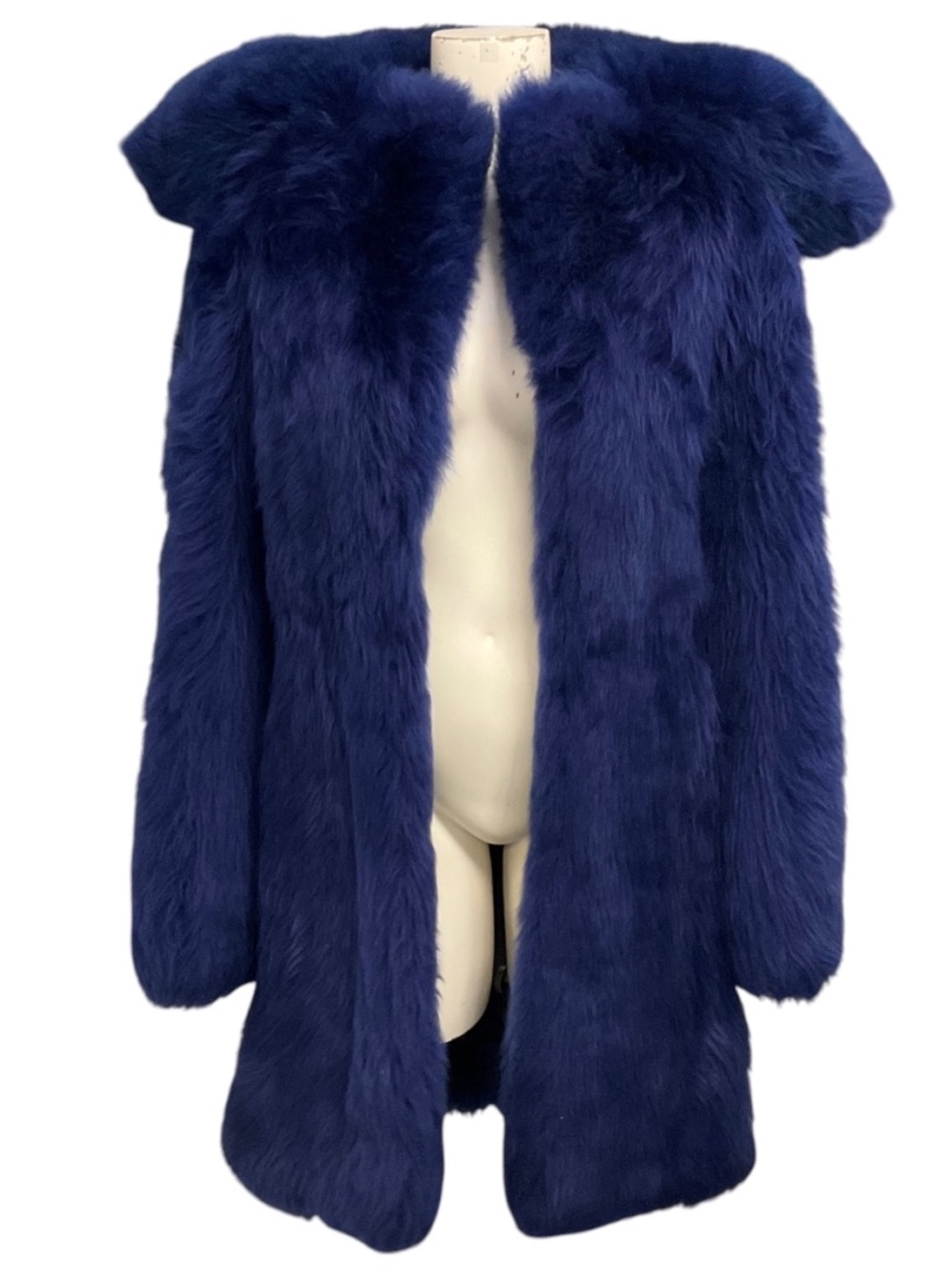 LANVIN COBALT BLUE LAMB SHEARLING COAT
